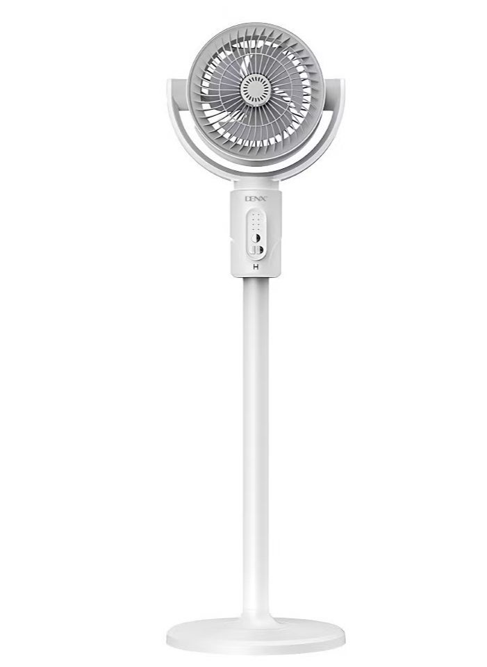 Denx Portable Oscillating Fan With Remote Control, Timer, Light Mist, 5 Speeds, Foldable Rechargeable Fan, Small Floor Fan For Desk, Pedestal Fan For Personal Use In Bedroom, Office, Camping, Travel - Image 1