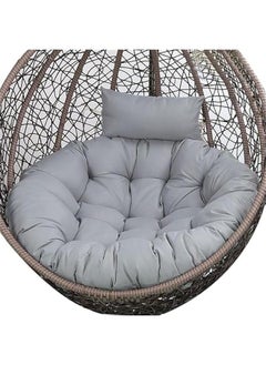 Garden Terrace Rattan Swing Chair Wicker Egg Hanging Chair Hammock Hanging Chair Large Size Cushion Hanging Basket Chair Cushion Indoor Outdoor(Only Cushion)(Color:Silver Gray Color)