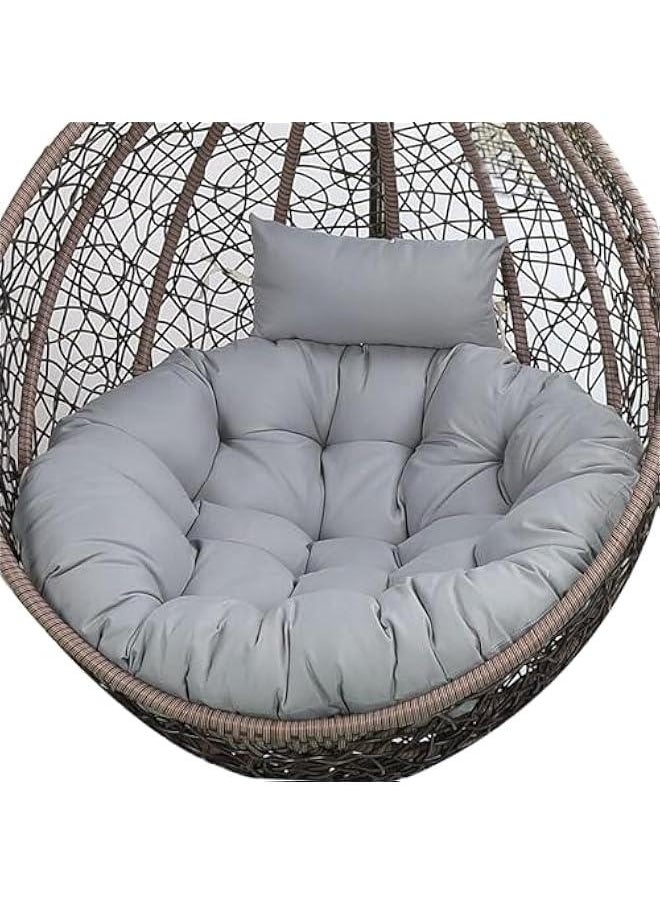Generic - Garden Terrace Rattan Swing Chair Wicker Egg Hanging Chair Hammock Hanging Chair Large Size Cushion Hanging Basket Chair Cushion Indoor Outdoor(Only Cushion)(Color:Silver Gray Color) - Image 1
