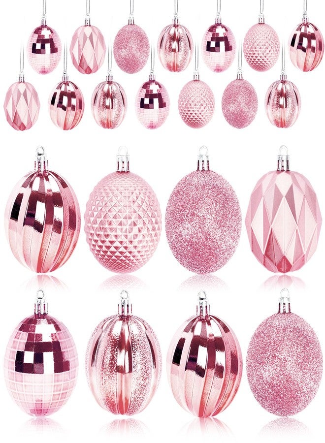 JULMELON 24PCS Pink Christmas Ball Ornaments Hanging Balls Shatterproof Decorations for Xmas Tree, Home Decor for Party, Holiday, Wedding, Anniversary, DIY Craft Decor Supplies (Pink, 1.57"/40 MM) - Image 1