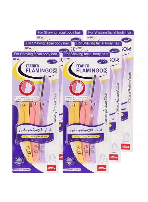 Pack Of 6 Facial Touch-Up Razor Multicolour