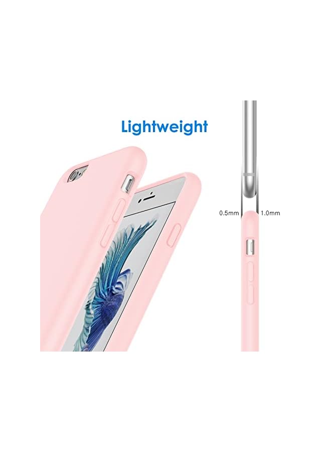 جي تيك علبة السيليكون متوافقة مع iPhone 6s و iPhone 6 4.7 بوصة ، حالة وقائية حريرية كاملة لللمس ، وغطاء مقاوم للصدمة مع بطانة الألياف الدقيقة (وردي) - Image 3