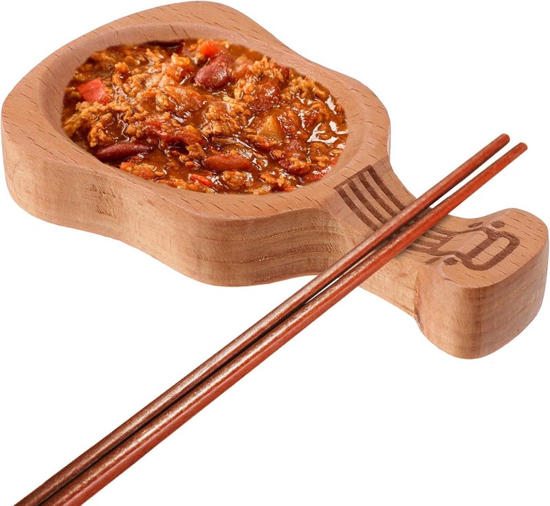 woobles Holder Wood Chopstick Holder Dish Wood Violin Soy Sauce Rest Stand for Asian Food Ramen Sushi Miso Rice Pho Soups Chopstick Holder Dish Stands Rack Spoon 2pcs Violin - Image 2