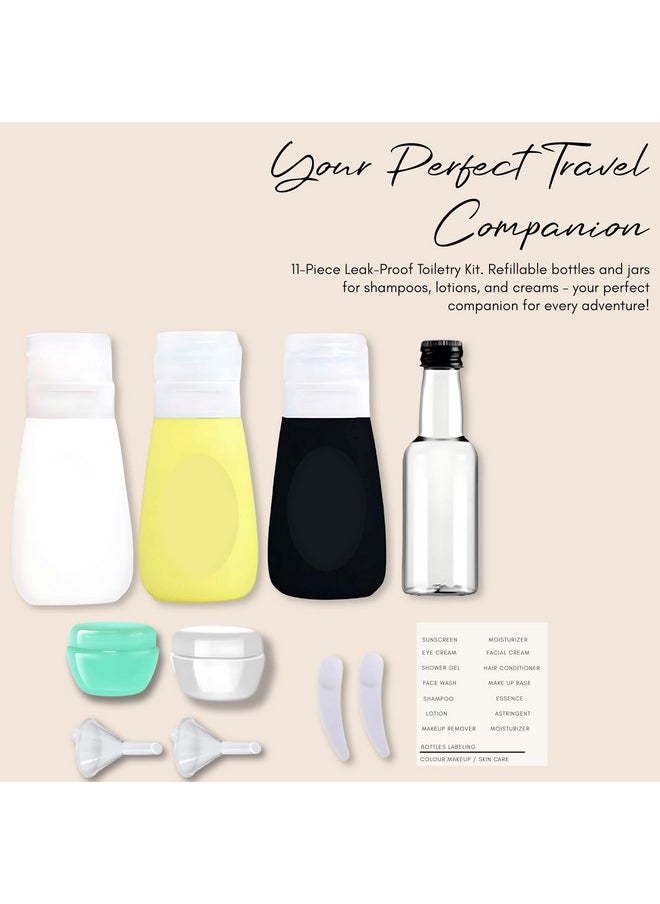 Beauté Secrets Travel Bottles for Toiletries 11pcs Kit, Leak Proof Travel Containers 85 ML Squeeze Bottle for Travelling,Cream Jars Refillable Dispenser Bottle Set for Shampoo Lotion - pzsku/Z64DBFF379A06F7C14C74Z/45/_/1738305980/945bf5b0-0912-4c68-8b09-d9a73d31cbde