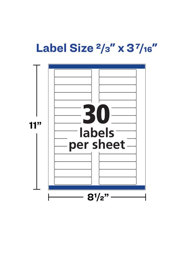 AVERY Avery TrueBlock File Folder Labels, 2/3" x 3-7/16", 1,500 Printable Labels, White, Permanent (5366) - Image 5