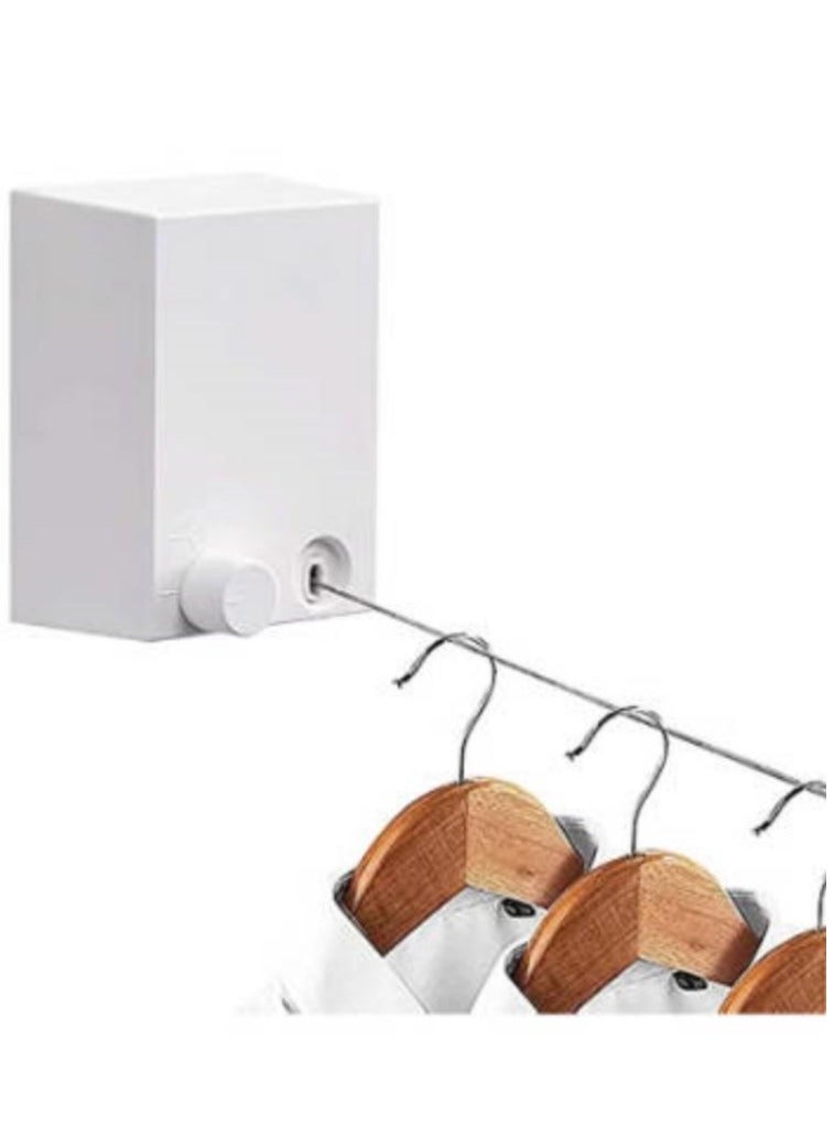 Retractable Clothesline,Double Line Heavy Duty Clothes Drying Laundry Line,ABS Case+Aluminum Clothes Drying Wire Rope With Adjustable 4.2m Stainless Steel Line,Wall Mounted Space-Saver Drying Line - Image 1