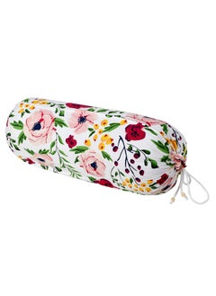 Kuber Industries Kuber Industries Flower Printed Cotton Bolster Cover|Ideal 16x32 Inch Size|Soft & Smooth Cotton|Deewan Round Pillow Cover|Pack of 2 (White & Pink)-44KM0129  - Image 4