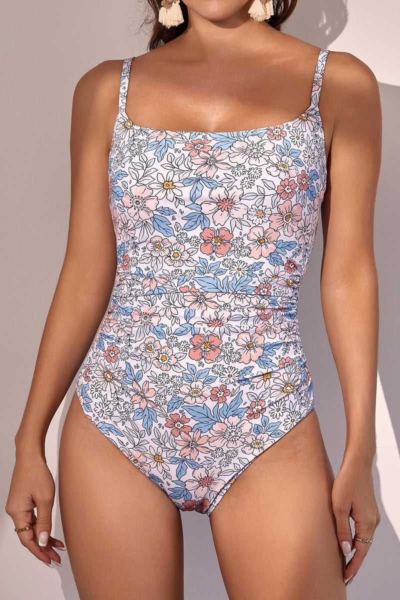 Eomenie Women's One Piece Swimsuits Tummy Control Ruched Bathing Suit 1 Piece Swimwear - Image 5
