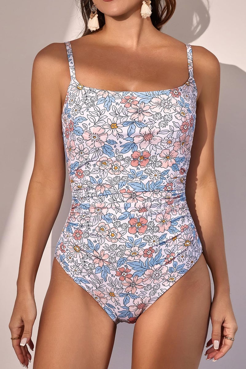 Eomenie Women's One Piece Swimsuits Tummy Control Ruched Bathing Suit 1 Piece Swimwear - Image 4
