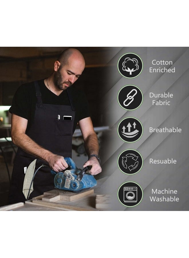Ruvanti Professional Grade Durable Extra Large XXL Men/Women Aprons for Cooking BBQ Work Chef Apron - Image 5