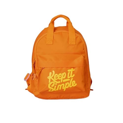 QIPS Keep It Simple 11-Inch Stylish & Trendy Mini Backpack for Travel, College & Daily Use | Compact & Durable Bag for Girls & Women - Orange - Image 1
