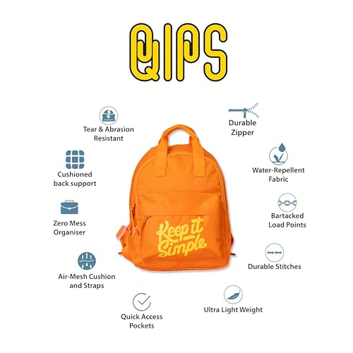 QIPS Keep It Simple 11-Inch Stylish & Trendy Mini Backpack for Travel, College & Daily Use | Compact & Durable Bag for Girls & Women - Orange - Image 4