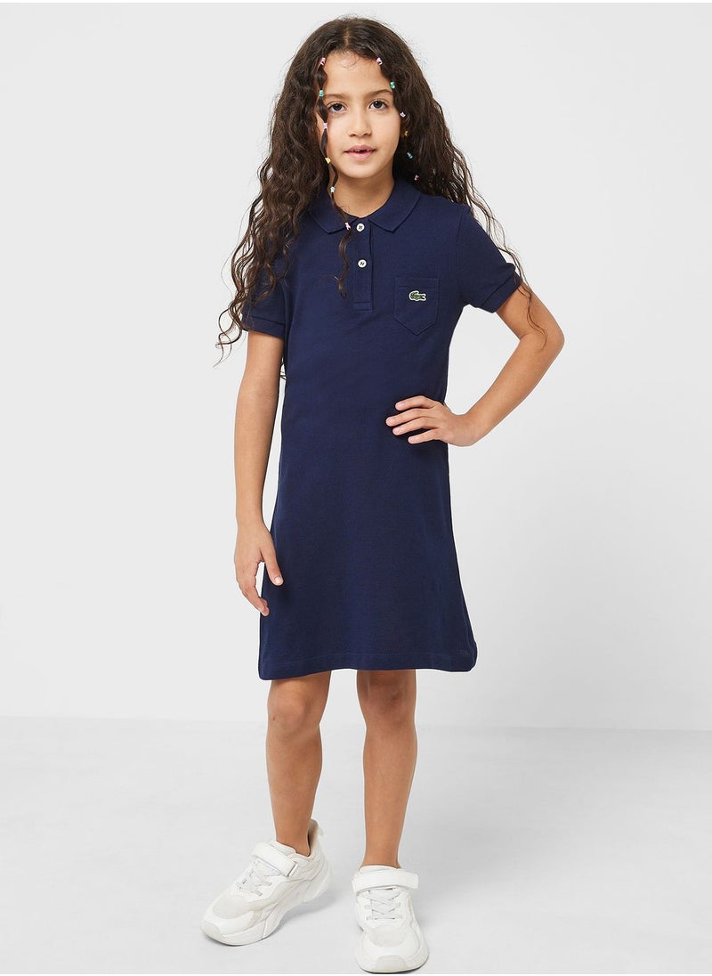 LACOSTE - Kids Pocket Detail Dress - Image 1