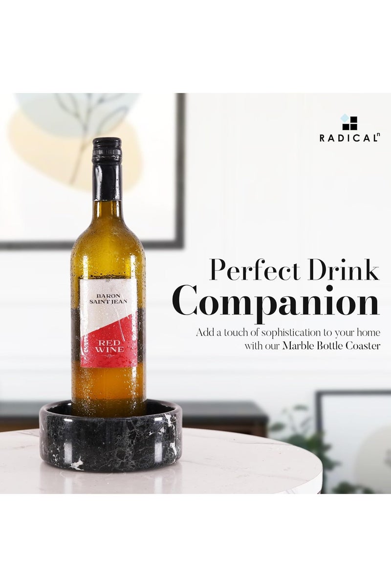 RADICALn Black Marble Wine Coasters | 5.5" Handmade Bottle Coasters for Home Bar & Dining Room - Image 5