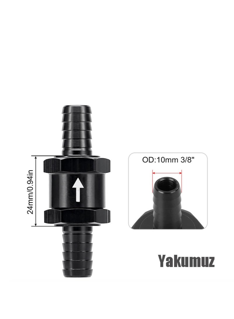 Yakumuz 3/8" Fuel Check Valve Yakumuz One Way Inline Non Return Diesel Gasoline Black(10mm OD 2PCS) - Image 2