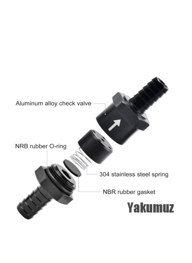 Yakumuz 3/8" Fuel Check Valve Yakumuz One Way Inline Non Return Diesel Gasoline Black(10mm OD 2PCS) - Image 3