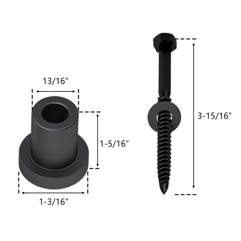 Skysen 5 Pcs 1-5/16"" Barn Door Wall Spacer With Screws For Sliding Barn Door Hardware Connection Device Metal Steel Track To Wall(Spacer-34) - Image 2