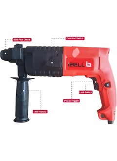 iBELL Rotary Hammer Drill Machine Rh20 23 Sds Chuck 500W 850Rpm 20Mm With Accessories  - Image 3
