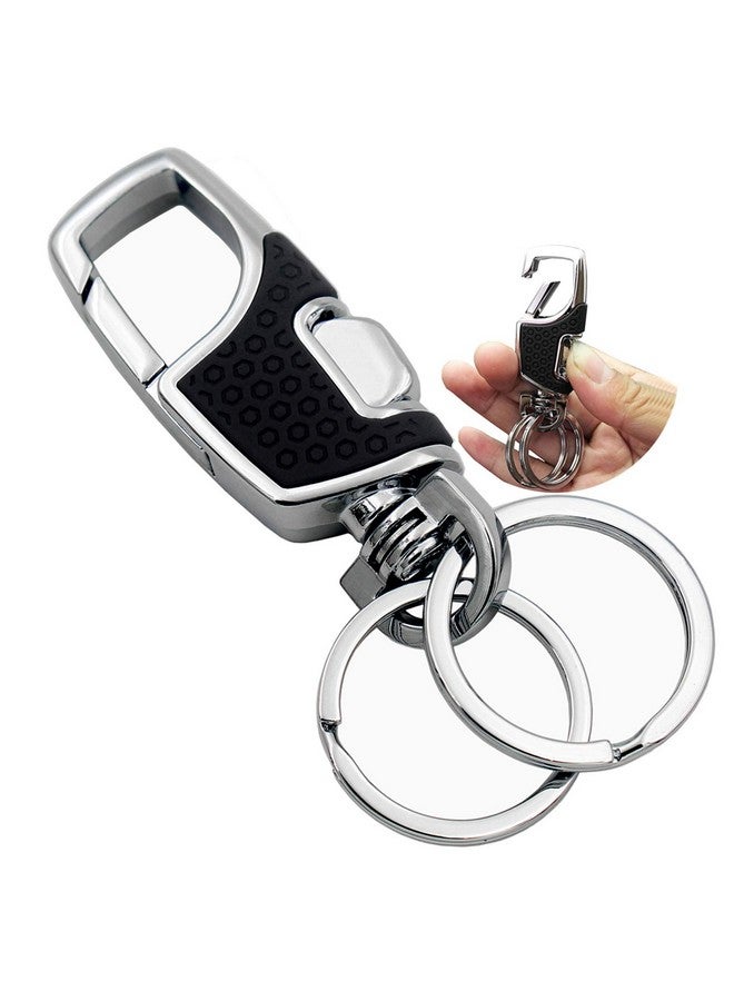 Lancher Key Chain With (2 Extra Key Rings And Gift Box) Heavy Duty Car Keychain For Men And Women Black - Image 1