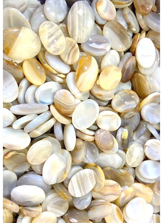 crystalmiracle Beautiful Botswana Agate Gemstone Single Worry Stone Crystal Healing Reiki Positive Energy Dowsing Thumb Stone Feng Shui Peace Spiritual Wisdom Love Relationship Meditation Gemstone - Image 1