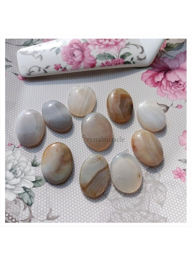 crystalmiracle Beautiful Botswana Agate Gemstone Single Worry Stone Crystal Healing Reiki Positive Energy Dowsing Thumb Stone Feng Shui Peace Spiritual Wisdom Love Relationship Meditation Gemstone - Image 4