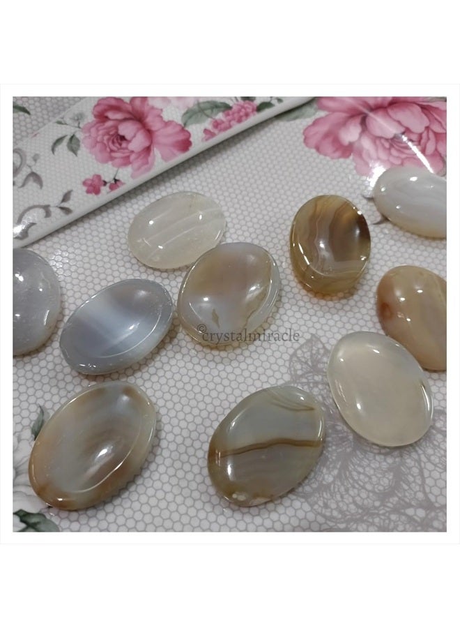 crystalmiracle Beautiful Botswana Agate Gemstone Single Worry Stone Crystal Healing Reiki Positive Energy Dowsing Thumb Stone Feng Shui Peace Spiritual Wisdom Love Relationship Meditation Gemstone - Image 5
