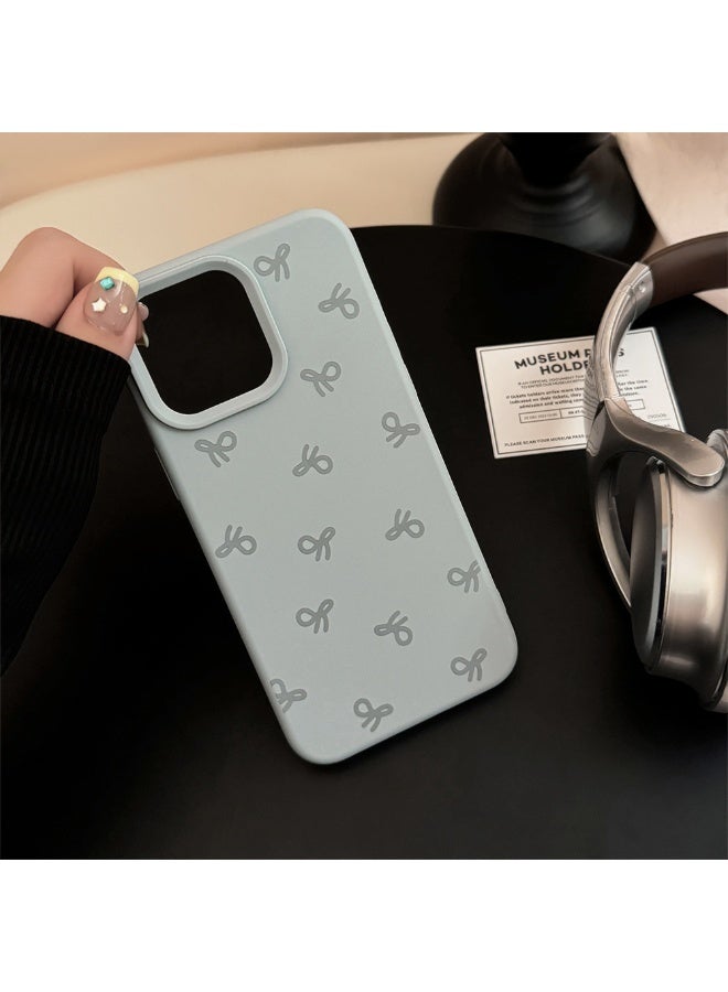 NIBEMINENT Bowknot Protective TPU Case Cover For iPhone 15, Ash Blue