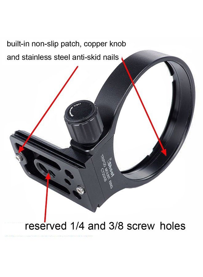 iShoot Lens Collar Tripod Mount Ring B(W) Compatible with Canon EF 70-200mm f/2.8L USM/is USM/is II USM/III USM, EF 100-400mm f/4.5-5.6L is USM, EF 35-350mm f/3.5-5.6L USM, EF 300mm f/4L is USM - Image 5