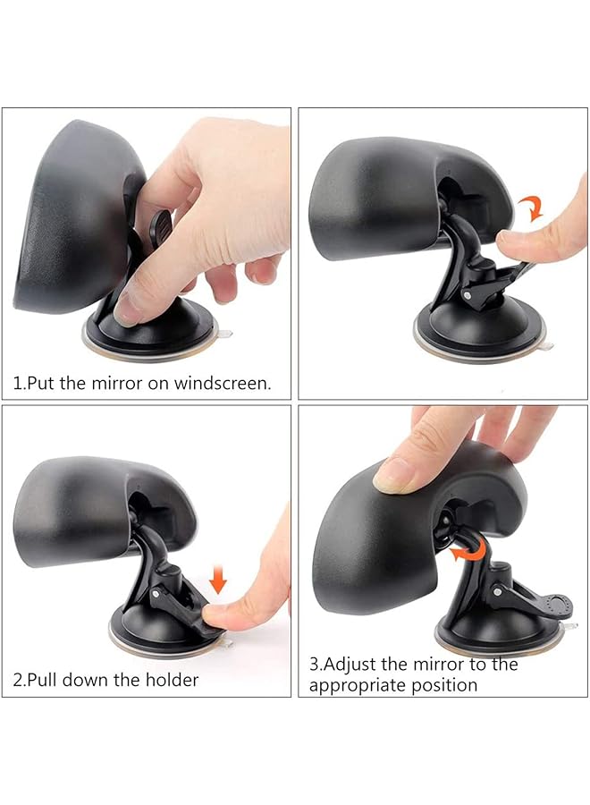 Azonee Baby Car Backseat Mirror 360 Degree Adjustable Strengthen Suction Cup Baby Safety Rearview Mirror For Clearly View Of Infant In Rear Facing Car Seat - Image 5