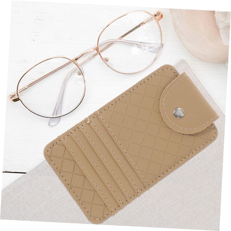 FAVOMOTO Visor Bag for Car Glasses Cards Pu Multi-Pocket Holder Compact Auto Organizer for Sunglasses Storage for Road Trips - Image 5
