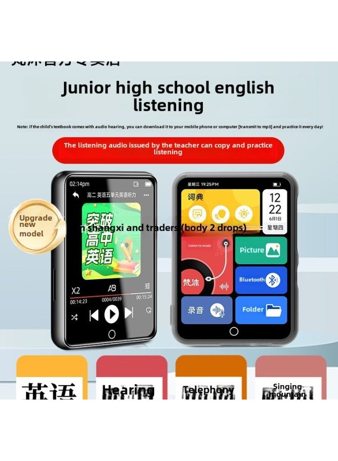 Generic Mp3 Walkman Student Edition Mp4 Senior High School English Listening Music Player For Students Bluetooth Listening Music Player-Colour:[free - Black Protective Case] 2.4 Hd Screen - Primary And Secondary Schools#Learning Version-Capacity:48gb (body 16g Memory + 32g Card) [-suitable For Primary School] - Official Standard  - Image 3
