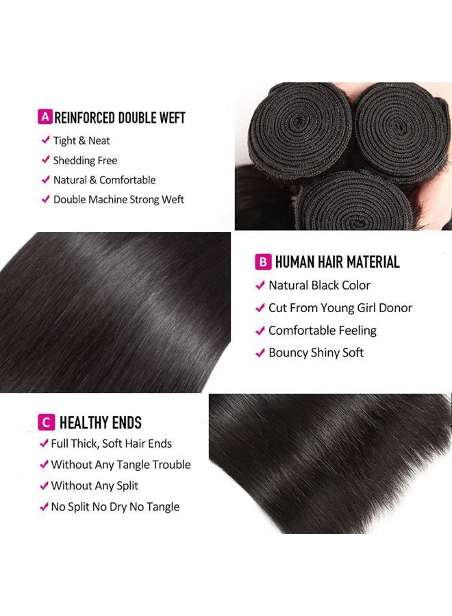 WOWQUEEN 10A Brazilian Straight Human Hair Bundles 18 20 22 Inch 100% Unprocessed Virgin Straight Weave 3 Bundles Deals Human Hair - Image 3