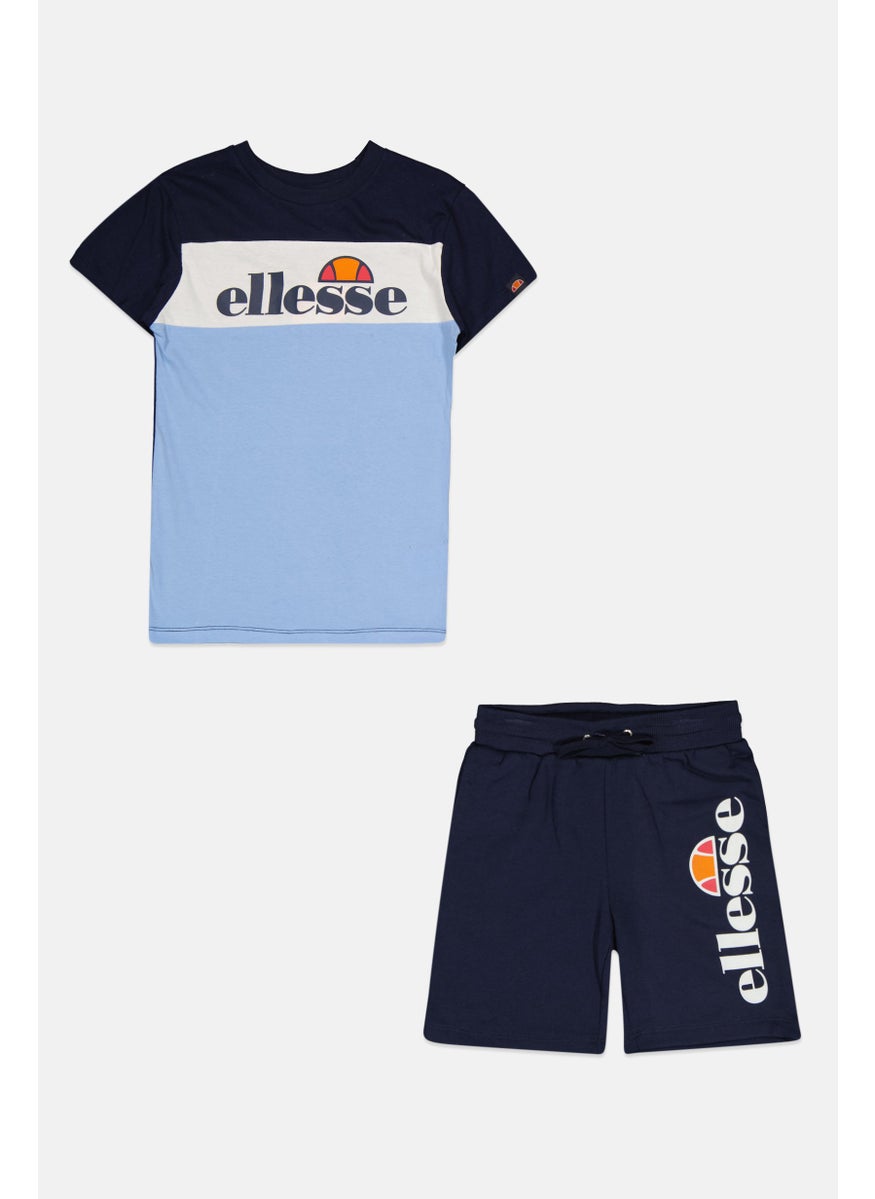 Ellesse - Kids Boy 2 Pcs Brand Logo T-Shirt And Short Set, Navy - Image 1