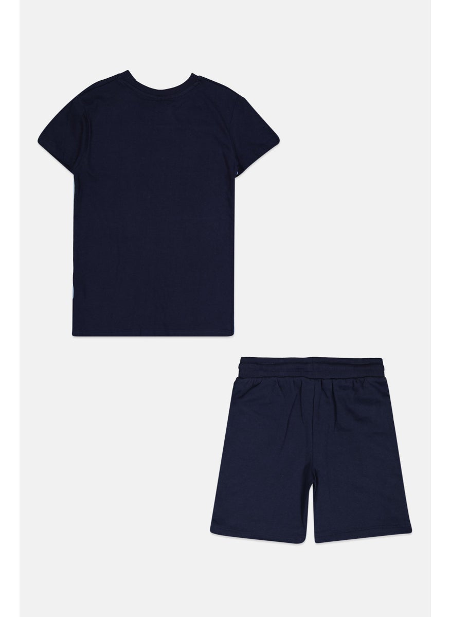 Ellesse - Kids Boy 2 Pcs Brand Logo T-Shirt And Short Set, Navy - Image 1