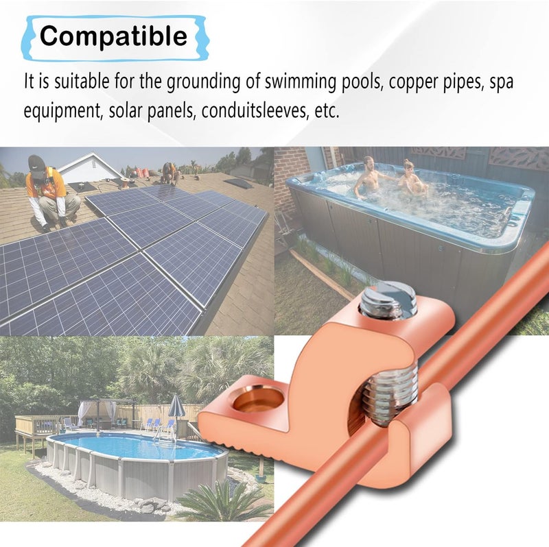 Swess Pool Bonding Lug Lay in connector Lay in Lugs with High Conductivity Copper Alloy for Grounding Swimming Pool and Conduits 414 Wire Range20Packs - Image 5