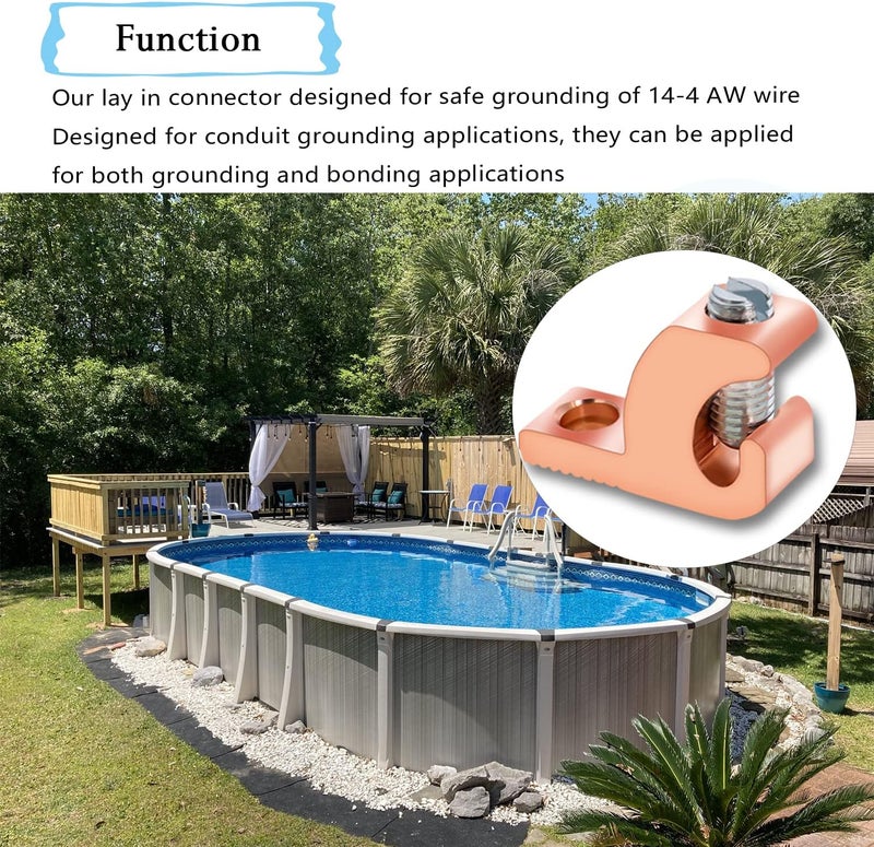 Swess Pool Bonding Lug Lay in connector Lay in Lugs with High Conductivity Copper Alloy for Grounding Swimming Pool and Conduits 414 Wire Range20Packs - Image 4