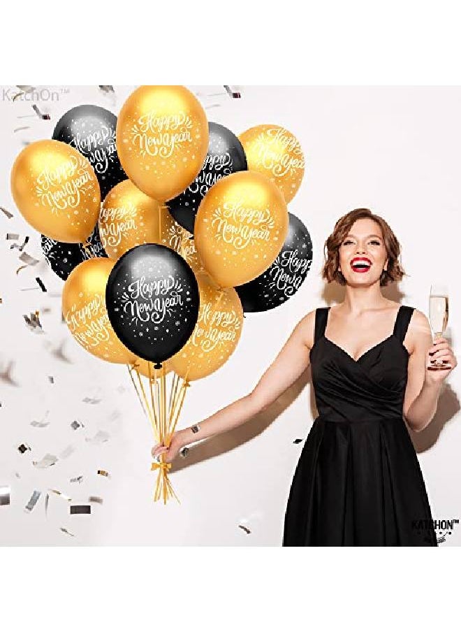 KATCHON Huge Happy New Year Balloons Pack Of 50 | Happy New Year Latex Balloons For New Years Eve Party Supplies 2022 | New Years Balloons For Happy New Year Decorations 2022 | New Years Balloons 2022  - Image 3