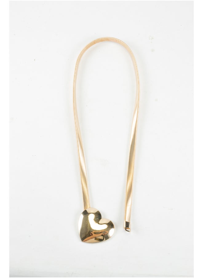 Generic Golden Metal Spring Belt for Her - Heart  - Image 1
