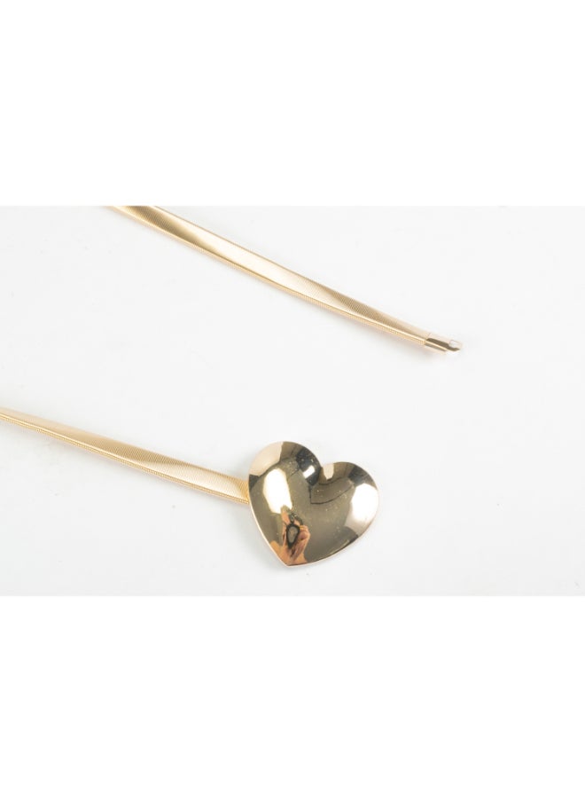 Generic Golden Metal Spring Belt for Her - Heart  - Image 2
