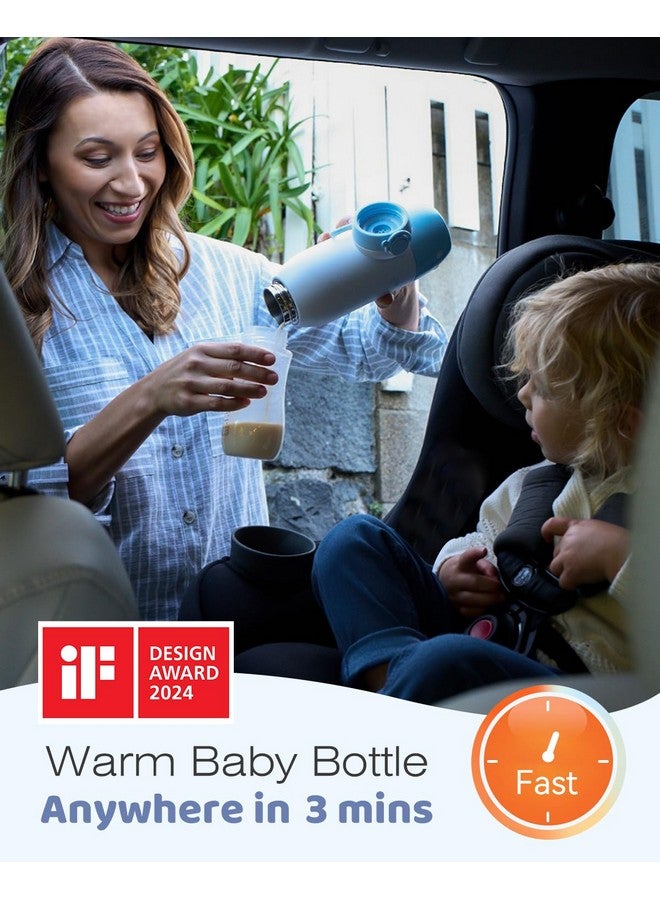 GROWNSY Portable Bottle Warmer, GROWNSY Fast Baby Bottle Warmer On The Go, Cordless Travel Milk Warmer for Breastmilk/Formula, with Precise Temperature Control, Memory Function  - Image 2