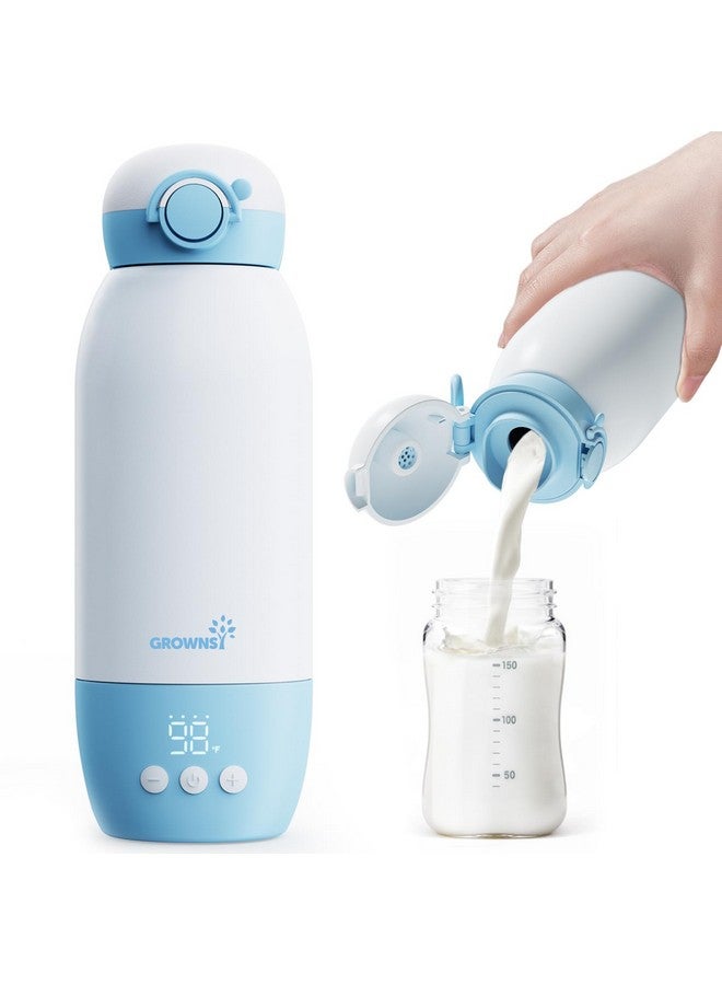 GROWNSY Portable Bottle Warmer, GROWNSY Fast Baby Bottle Warmer On The Go, Cordless Travel Milk Warmer for Breastmilk/Formula, with Precise Temperature Control, Memory Function  - Image 1