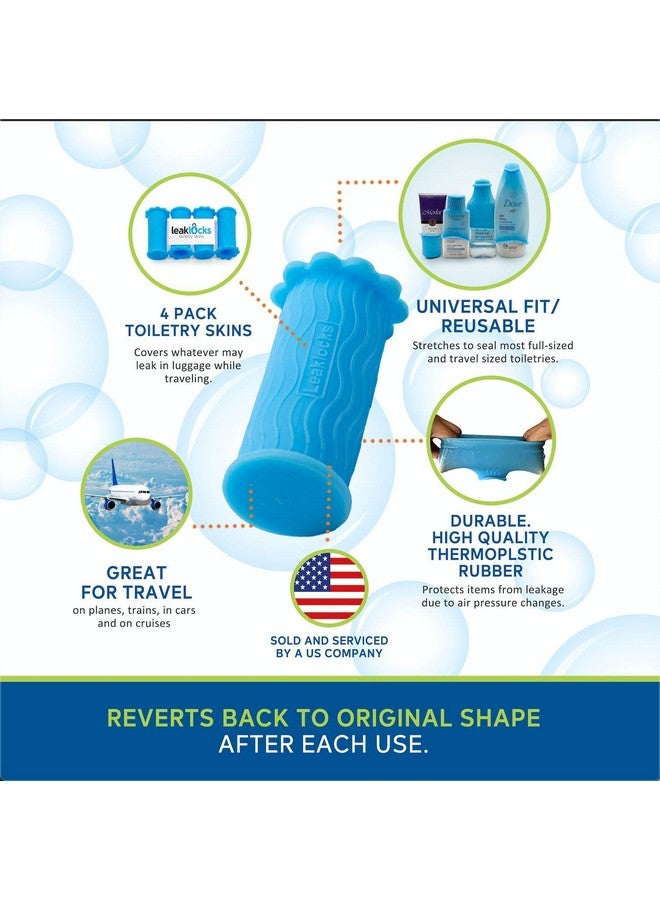 Rinseroo LeakLocks® Toiletry Skins™ Elastic Sleeve for Leak Proofing Travel Container in Luggage. For Standard and Travel Sized Toiletries. Reusable Accessory for Travel Bag Suitcase and Carry-on Luggage - Image 5