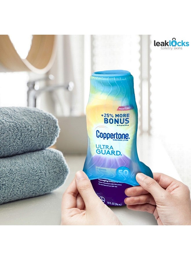 Rinseroo LeakLocks® Toiletry Skins™ Elastic Sleeve for Leak Proofing Travel Container in Luggage. For Standard and Travel Sized Toiletries. Reusable Accessory for Travel Bag Suitcase and Carry-on Luggage - Image 4