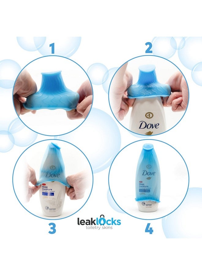 Rinseroo LeakLocks® Toiletry Skins™ Elastic Sleeve for Leak Proofing Travel Container in Luggage. For Standard and Travel Sized Toiletries. Reusable Accessory for Travel Bag Suitcase and Carry-on Luggage - Image 3