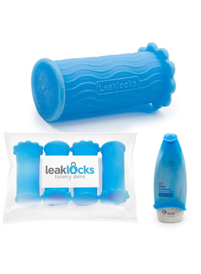 Rinseroo LeakLocks® Toiletry Skins™ Elastic Sleeve for Leak Proofing Travel Container in Luggage. For Standard and Travel Sized Toiletries. Reusable Accessory for Travel Bag Suitcase and Carry-on Luggage - Image 1