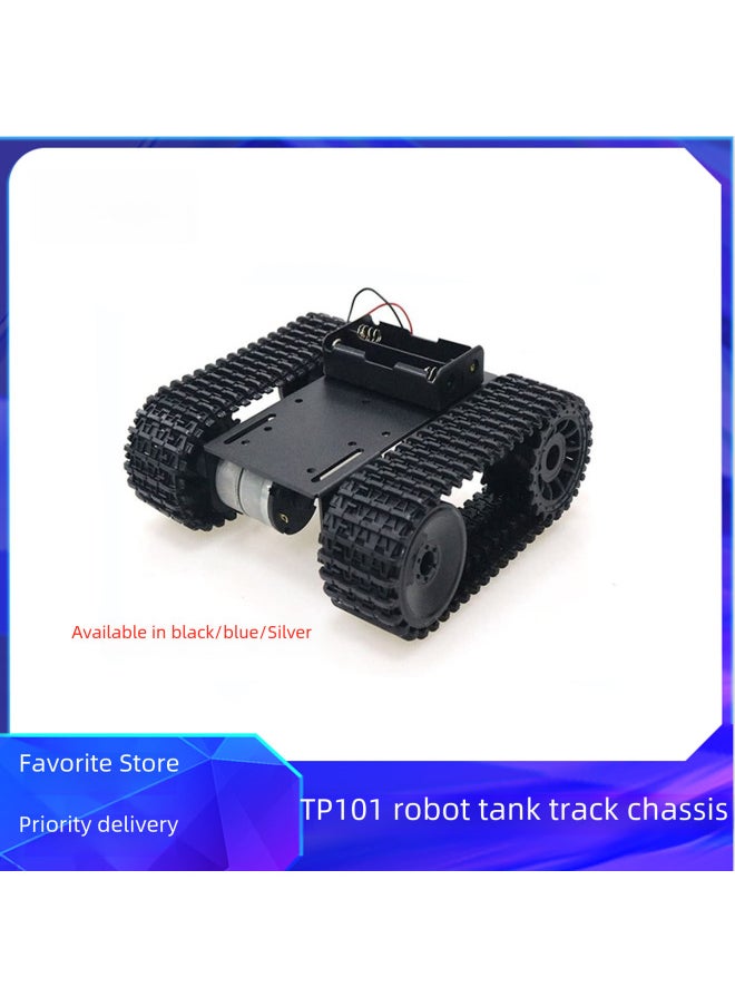 Value Pack Tp101 Robot Tank Tracks Chassis Compatible Arduino Smart Car Metal Panel 33 Motor Toy Remote Control Car-Color:Blue
