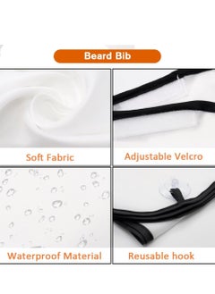 General Beard Bib Apron for Men, Gift Beard Trimming Catcher Bib for Shaving and Hair Clippings, Waterproof Non-Stick Hair Catcher Grooming Cloth with 2 Suction Cups,White  - Image 4
