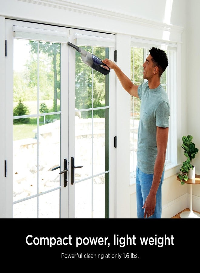 شارك مكنسة شارك سايكلون اليدوية المصنوعة من مادة PET مزودة بأداة تنظيف الشقوق مقاس 8 بوصات، شفط فائق السرعة، أزرق داكن/رمادي، CH701 - Image 4