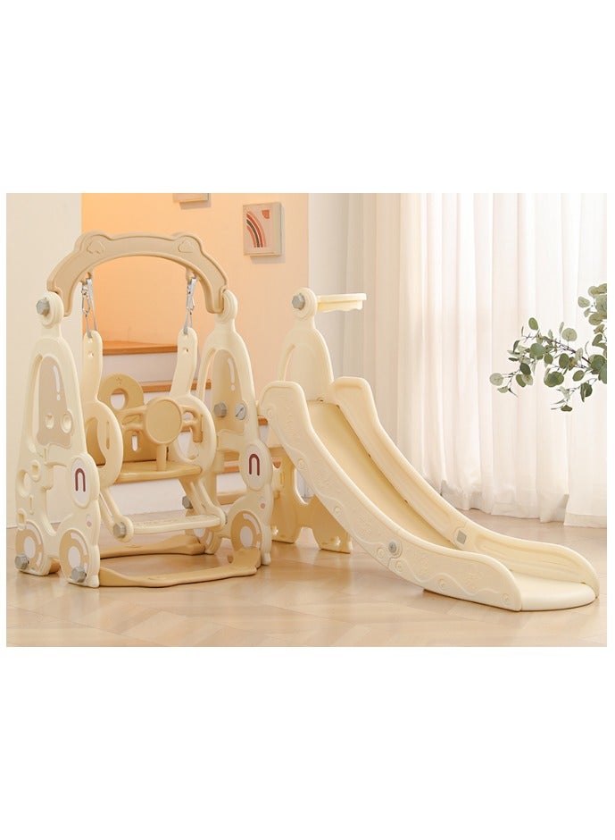 فول جوي مجموعة زحليقة وأرجوحة مع حلقة كرة سلة 3*1 للأطفال،مجموعة ملعب داخلي وخارجي للأطفال الصغار،مجموعة ألعاب تسلق للأطفال - Image 3