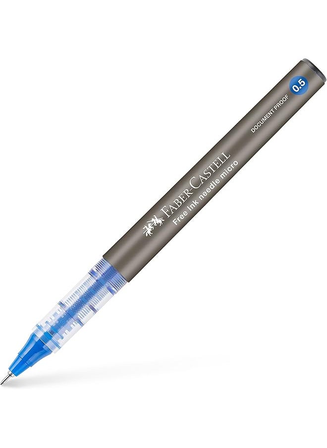 FABER-CASTELL - Free Ink Roller Needle 12 Pieces Set 0.5 Mm Ball Diameter Color Blue - Image 1